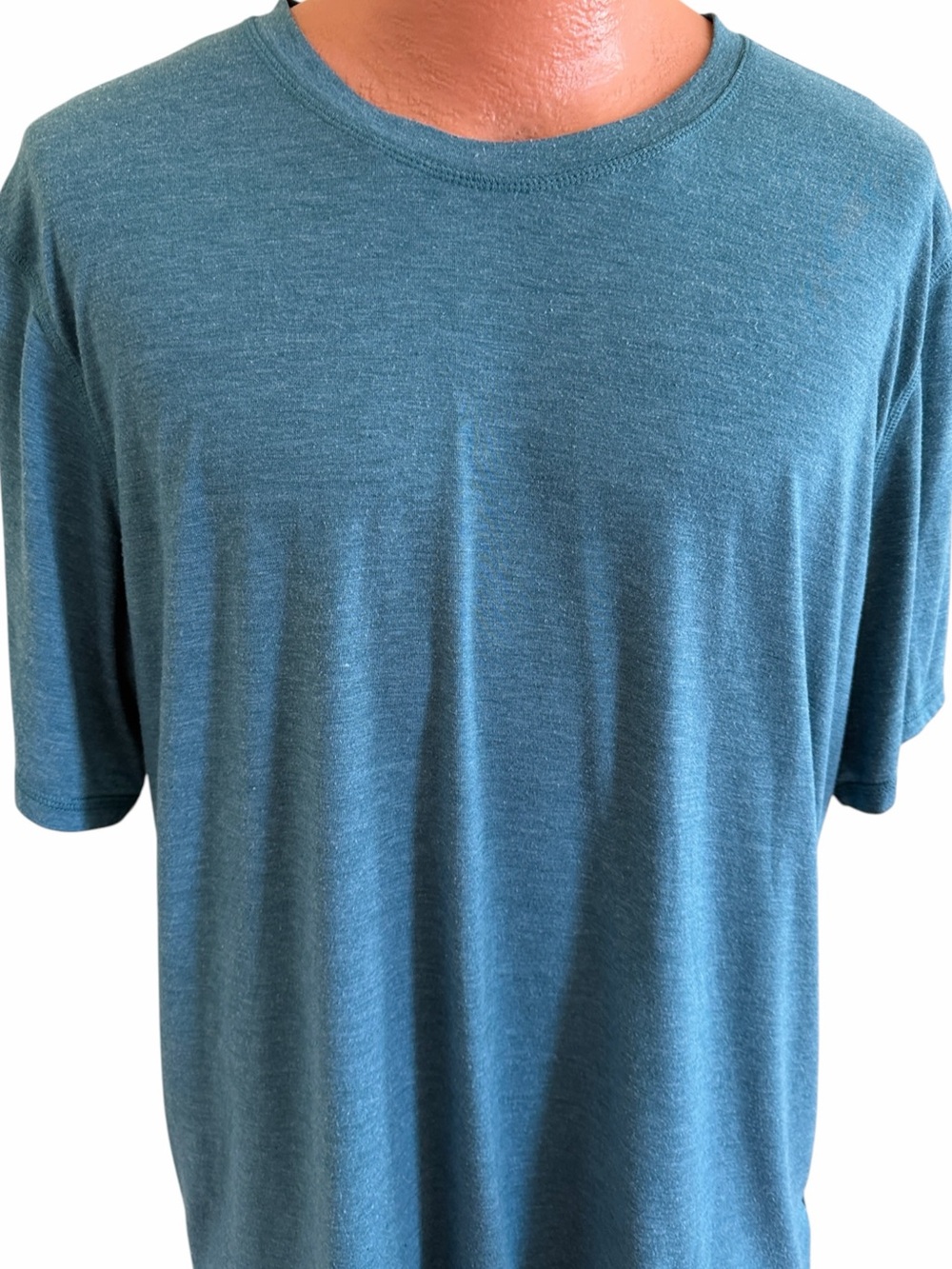 CUDDL DUDS HEATHER TEAL GREEN SHORT SLEEVE CREWNECK TOP Large  Soft Rayon Blend